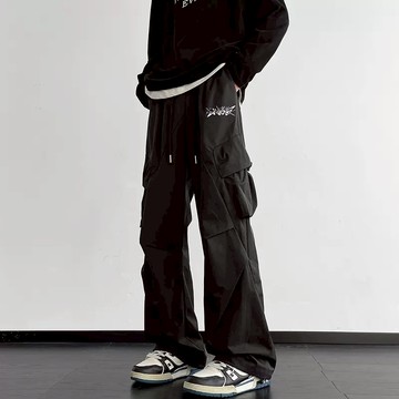 『癮品流行』工作褲男 M-4XL 高街潮流工裝褲 大碼 休閒工裝褲 男長褲 直筒褲 工裝長褲 闊腿褲 寬鬆工裝褲