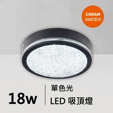 18W菱晶燈罩吸頂燈｜QC-30301B-歐司朗芯片