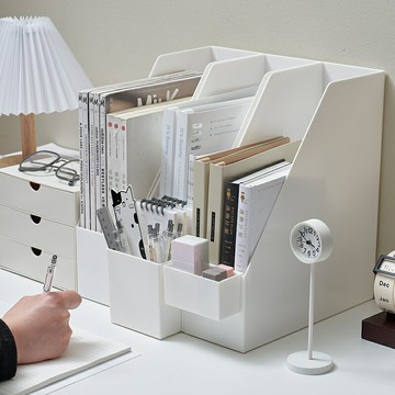 辦公桌文件收納盒辦公用品收納置物架A4文件資料檔案文件框學生桌面立式文件架