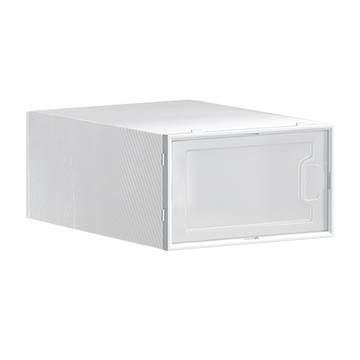 JOSIC 莫蘭迪色側開門鞋盒 彩色框 33*22.5*13.5cm  透明  4個