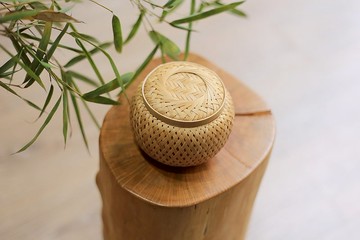 竹編系列 | 附蓋雙層小竹罐 | 茶罐 糖罐 圍棋罐 | 手制竹編 自然