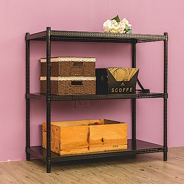 dayneeds 沖孔 90x45x90cm三層收納架(烤漆黑) 層架/置物架/儲藏架