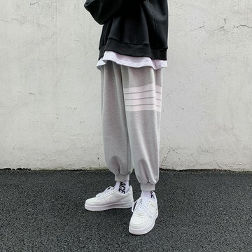 春秋季束腳運動衛褲男生潮流潮牌ins寬松休閑原宿風九分哈倫褲子