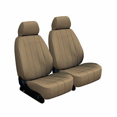 フロントシート: shearcomfortカスタムImitationレザーシートカバーfor Prius Prime (2017???2018?) forバケットW/調節可能なヘッドレスト付き ブラウン S8