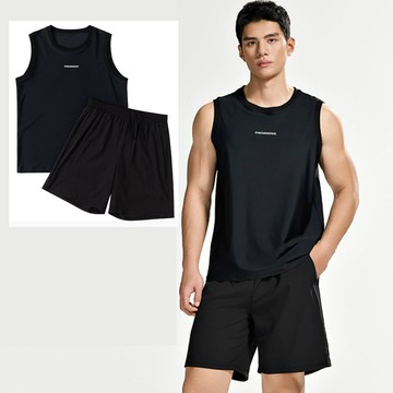 比基尼妮.尼米素背心男泳衣二件式五分泳褲(XL-5L)