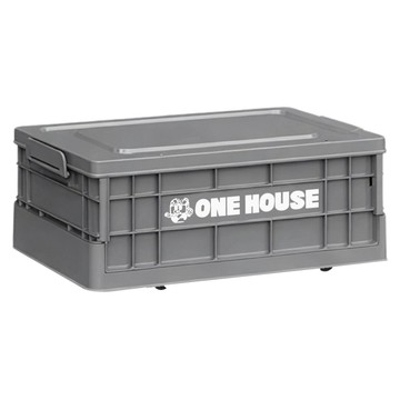 ONE HOUSE 15L 43寬藤原工業風折疊收納箱 矮款 OH-Q261-2  泥灰色  1個  43 x 28.5 x 16.5cm