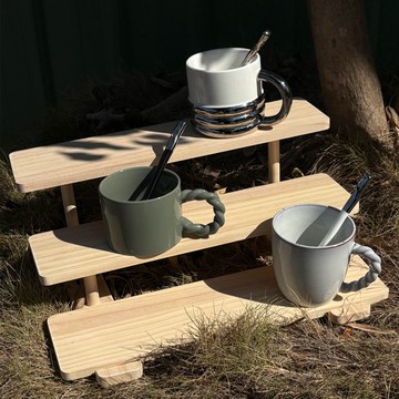 【三層展示階梯架】松木收納架/手作木頭陳列架