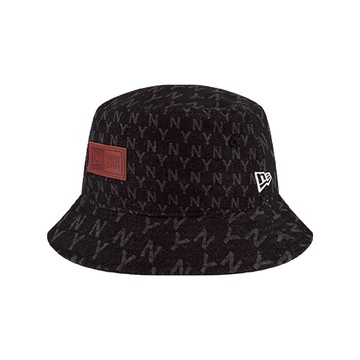 NEW ERA 漁夫帽 DENIM ALL-OVER MONOGRAM 黑 牛仔布 丹寧 特殊款【TCC】