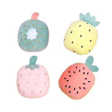 綜合水果響紙玩具 柔軟材料 保護口腔 結實耐咬 可愛造型  120g  顏色隨機  4個