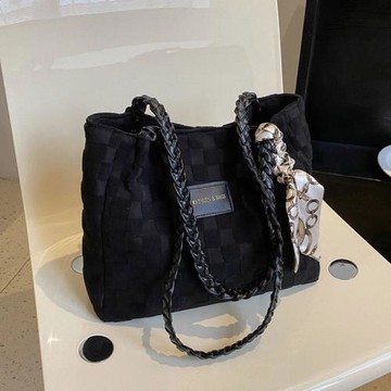 包包女小眾設計高級感棋盤格絲巾