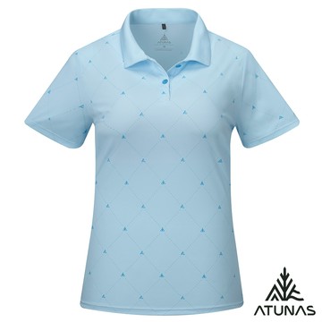 【ATUNAS 歐都納】女循環酷涼節能抑菌短袖POLO衫A1PS2605WC印花藍