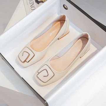 小碼粗跟女單鞋34春秋新款2025年真皮淺口女鞋復古小香風百搭工鞋