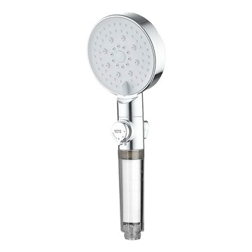 12公分超大面板一鍵控制淨水省水蓮蓬頭，ABS材質，83個出水孔，矽膠軟膠頭  銀色  1個
