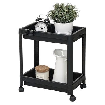 樂嫚妮 多用途層架 附輪  黑色  2層