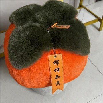 超大柿子抱枕禮物公仔暖房布置娃娃可愛擺件婚慶拋灑玩偶獺兔毛