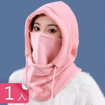 【荷生活】包裹式持久保暖防風絨毛防寒頭罩 柔軟親膚雙層加厚全罩式頭罩-1入組