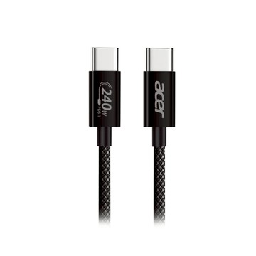 Acer宏碁 Type-C to Type-C 240W/PD3.1大功率充電傳輸線 1M 黑 (USB-IF TID認證插頭)