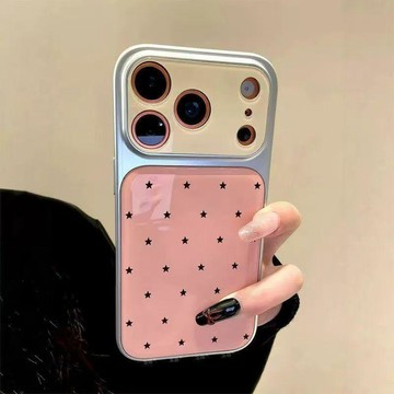 粉底黑星適用蘋果17AIR/16PROMAX手機殼15PLUS大視窗14iPhone13套