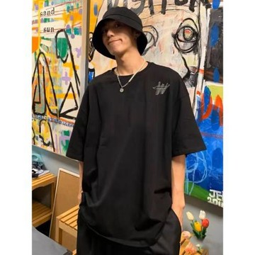 WELL MIKI潮牌W字母男女情侶ins高街寬松夏季純棉FOG短袖T恤
