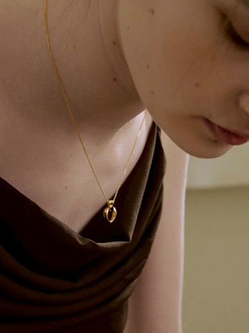 Heart Pendant Necklace - Black Onyx