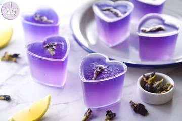 夏蝶飛舞手工果凍 蝶豆花 檸檬  口味清爽 下午茶首選 精美禮盒 6入 / 盒 重量:約540g