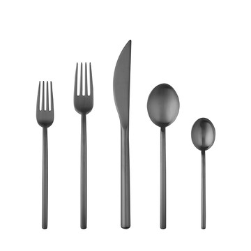 Mepra Due Ice Black Gold 20-Piece Flatware Set, Service for 4