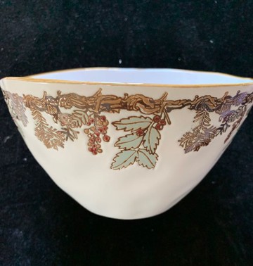 日式大號面碗飯盤手繪花卉手工制作難免帶微瑕疵異形不圓直徑18.5