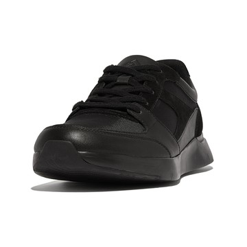 FitFlop ANATOMIFLEX MENS MATERIAL-MIX PANEL SNEAKERS 時尚百搭繫帶休閒鞋-男(黑色)