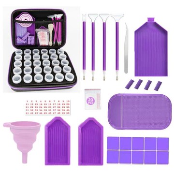 鉆石畫工具30瓶包收鉆小圓瓶分鉆收納點鉆筆漏斗容器工具配件套裝