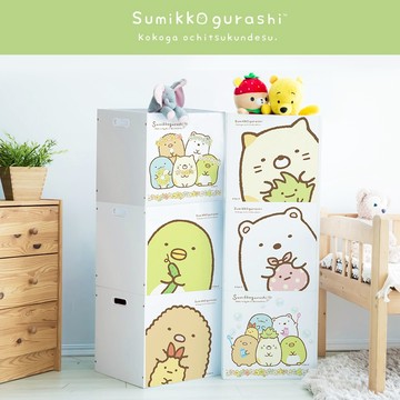 【Sumikko Gurashi 角落小夥伴】角落生物-方形收納櫃 收納木箱(35*35*35cm)-6色可選_廠商直送
