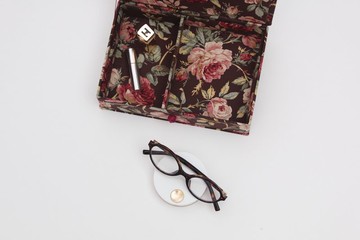 復古風格玫瑰棉質收納盒 – 小尺寸