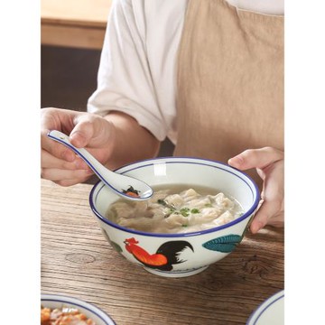 懷舊復古香港tvb公雞碗6寸扶搖碗老式民國雞公碗個性創意家用面碗