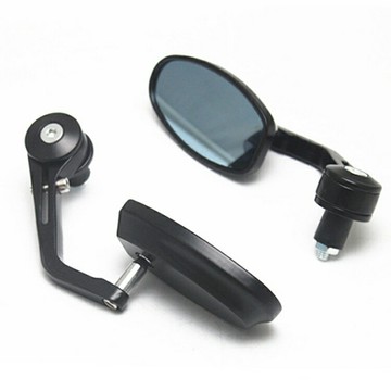 電動車摩托車后視鏡 改裝倒車橢圓后視鏡 22mm直徑全鋁反光后視鏡