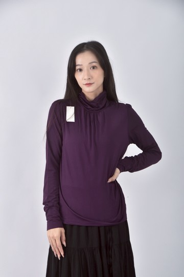 (S) 琦富服飾高領粉色長袖上衣