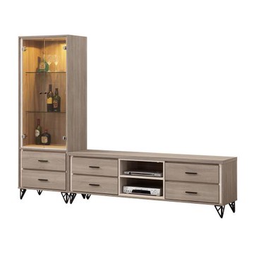 【唯熙傢俱】金柏莉灰橡色8.2尺L型電視櫃