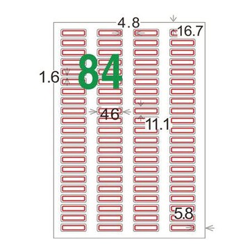 龍德三用列印電腦標籤/LD-827-J-C/紅框/84格/20張/包