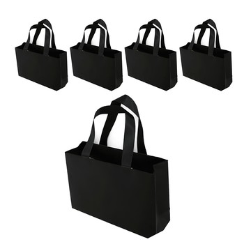 The Kkalkkeum 素色購物袋  黑色  大(38 x 12 x 27cm)  5個