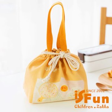 iSFun 日式帆布 保溫保冷手提學生便當袋 披薩