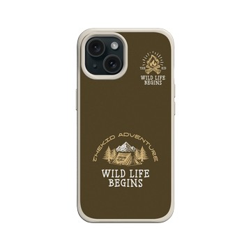 iPhone 15 SolidX 貝殼灰 - KID - 野營聚落之火