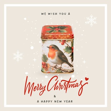 🚚快速出貨【英國糖果屋】🎄聖誕快樂🎄羅賓鳥方罐茶葉禮盒 ( 英國茶10包入 )