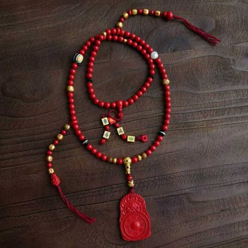 山鬼八卦牌 原創硃砂設計 嘻輕奢項鏈 AR劉夫陽同款