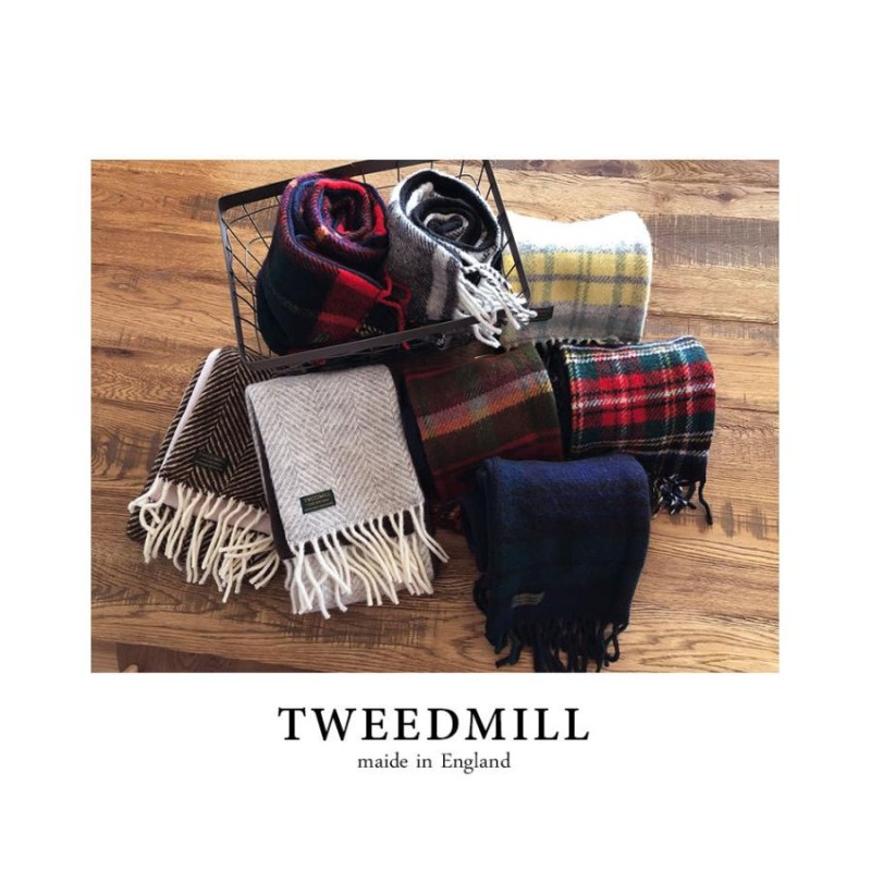 TWEEDMILL ツイードミル ウール マフラー ウール100% 裏 フリース