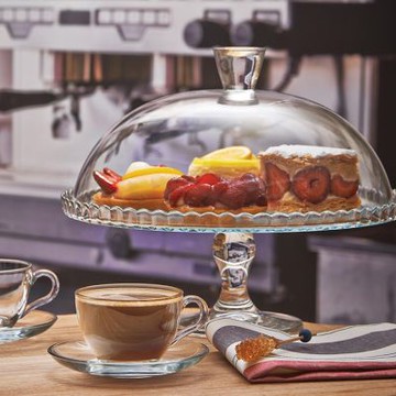 《Pasabahce》附蓋高腳玻璃蛋糕架-32cm-- 蛋糕台 甜點架 點心架