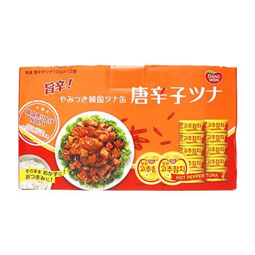 （宅急便）DONG WON 旨辛！やみつき韓国ツナ缶 唐辛子ツナ 1200ｇ 100g×12個 韓国 アレンジレシピ 缶詰 DONG WON コストコ