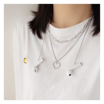 耳機防丟鏈掛脖蘋果airpods藍牙無線鏤空愛心項鏈防掉神器女款潮