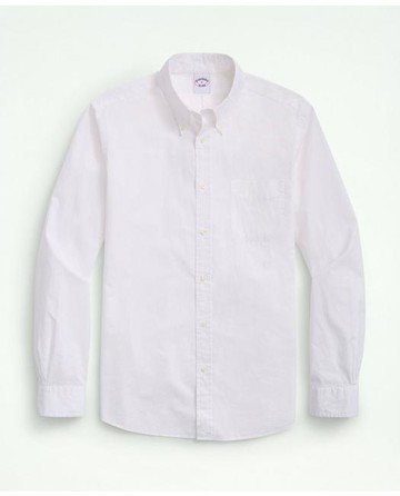 Brooks Brothers Men's Friday Shirt, Poplin End-on-End | White | Size XL