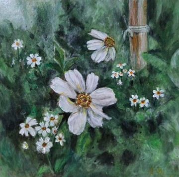 壓克力畫/丙烯藝術/手繪裝飾掛畫30×30【溫柔內在】