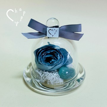 For you!【C happy】限量永生花禮+ 幸運東陵玉_玻璃盅花禮