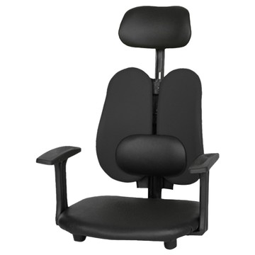 Chair Focus 功能性天使和室椅 G07 腰靠型 扶手 頭枕 人造皮革  黑色