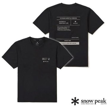 【Snow Peak SK】男 環保快乾圖案短袖T恤.圓領衫.上衣_SKS25MMTTS18 BK 黑
